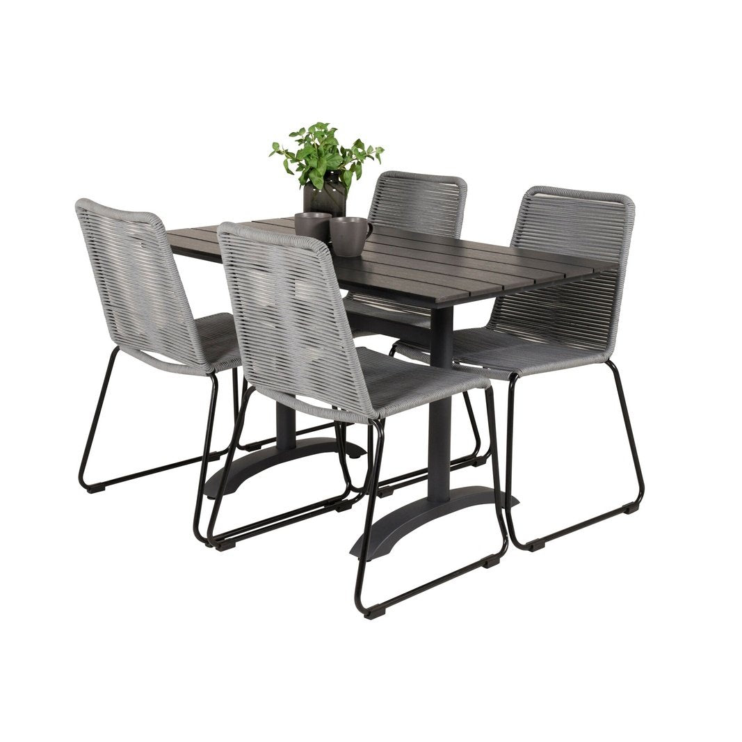 Denver Café Table 120*70 + Lindos spisestoler Venture Design Spisegruppe