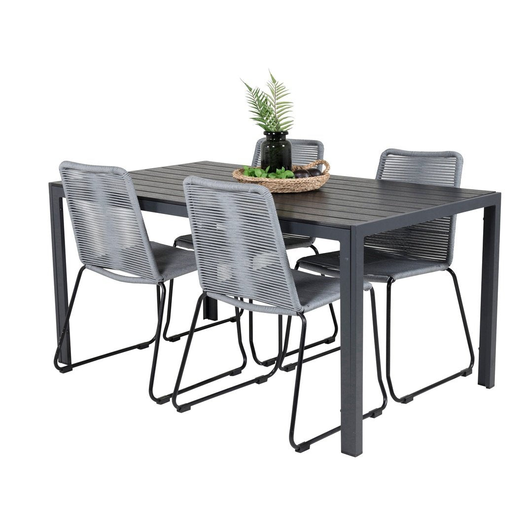 Break spisebord 150*90 + Lindos spisestoler Venture Design Spisegruppe