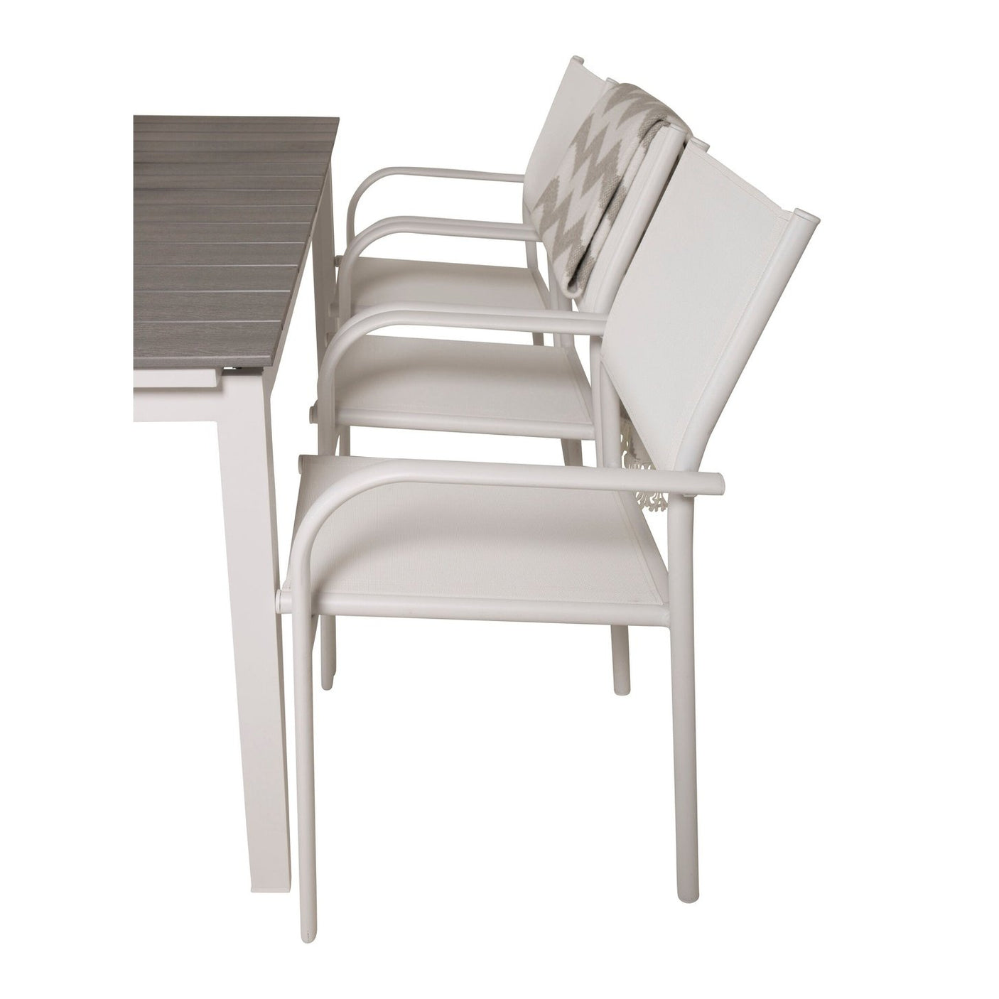 Levels bord 160/240 + Santorini Lenestol Venture Design Spisegruppe