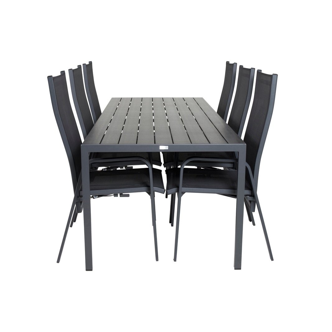 Pause Spisebord 205*90 + Copacabana Lenestol Venture Design Spisegruppe