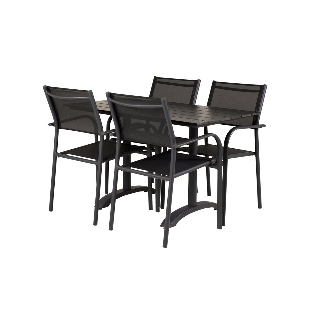 Denver Cafébord 120*70 + Santorini Armlenstol Venture Design Spisegruppe