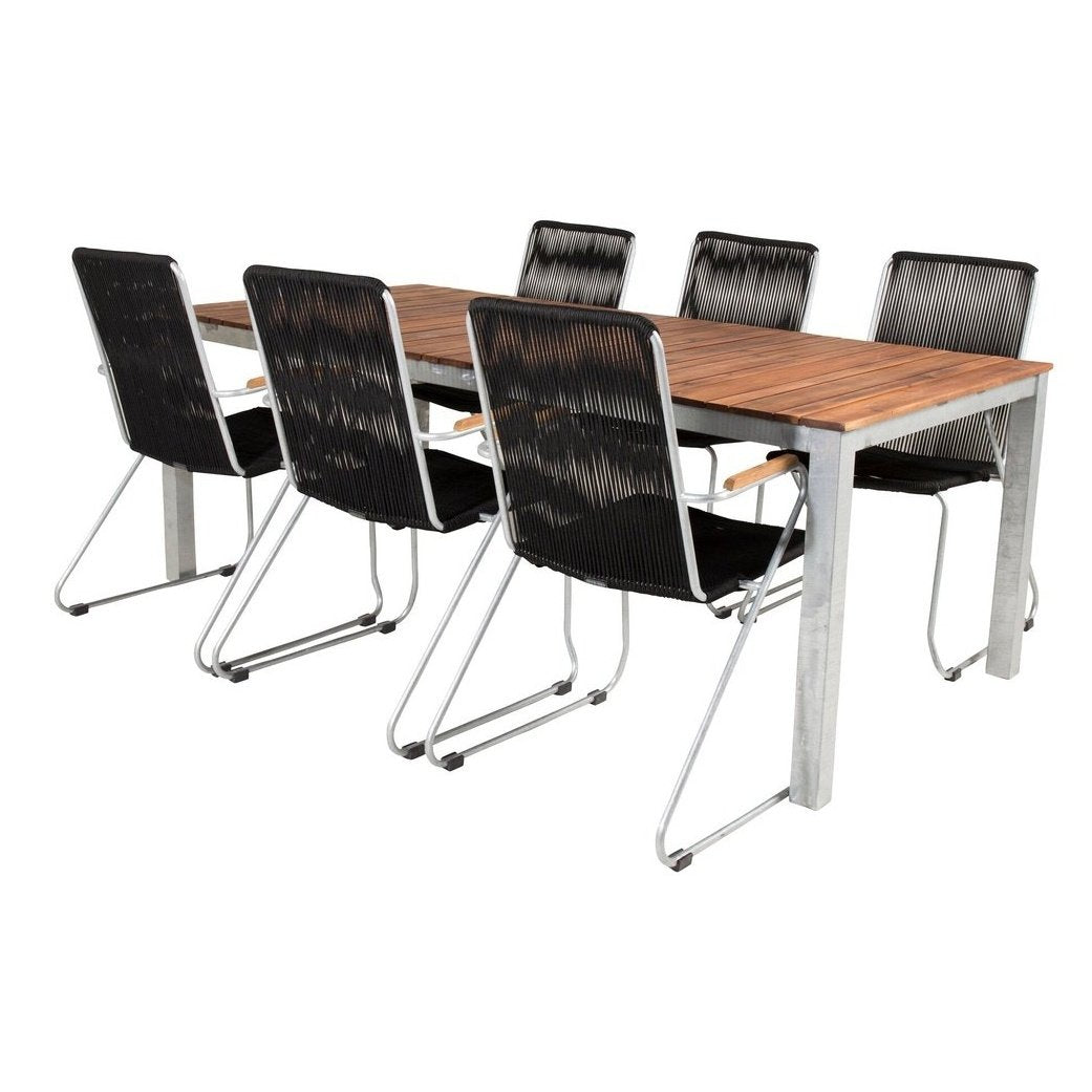 Zenia spisebord 200*100 + Bois lenestol Venture Design Spisegruppe