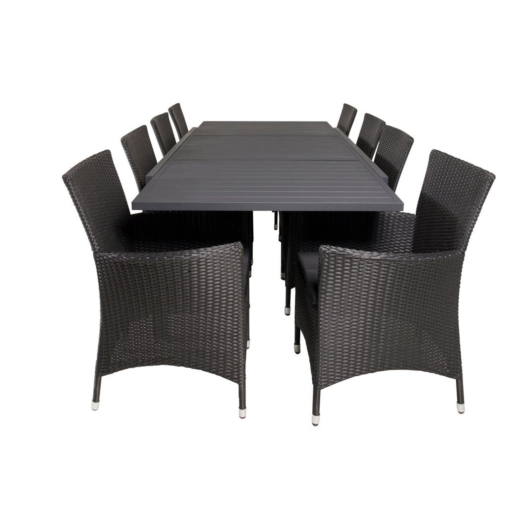 Marbella Spisebord 160/240*100*H75 + Knick Armstol Venture Design Spisegruppe