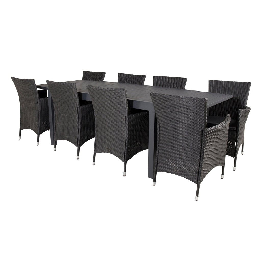 Marbella Spisebord 160/240*100*H75 + Knick Armstol Venture Design Spisegruppe