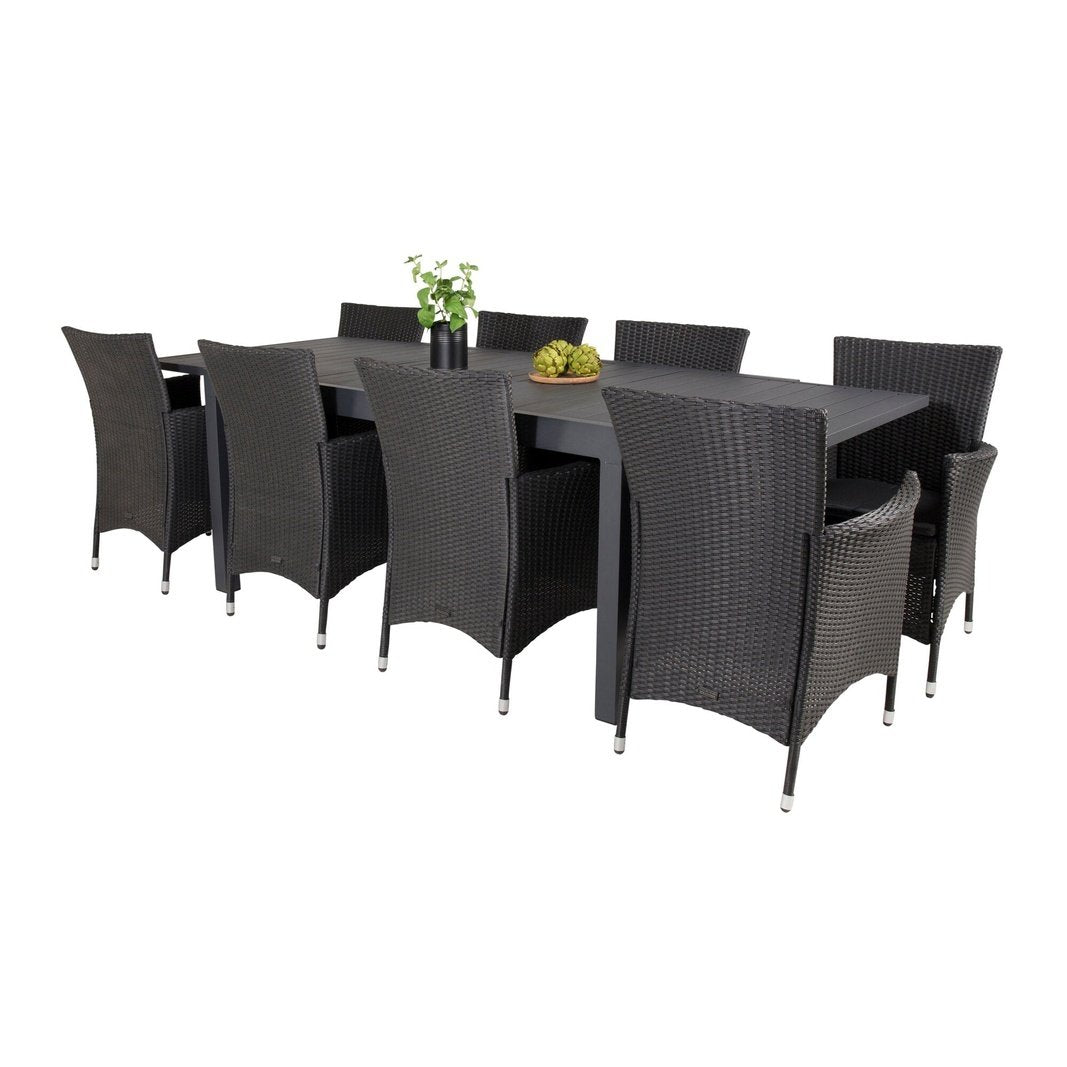 Marbella Spisebord 160/240*100*H75 + Knick Armstol Venture Design Spisegruppe