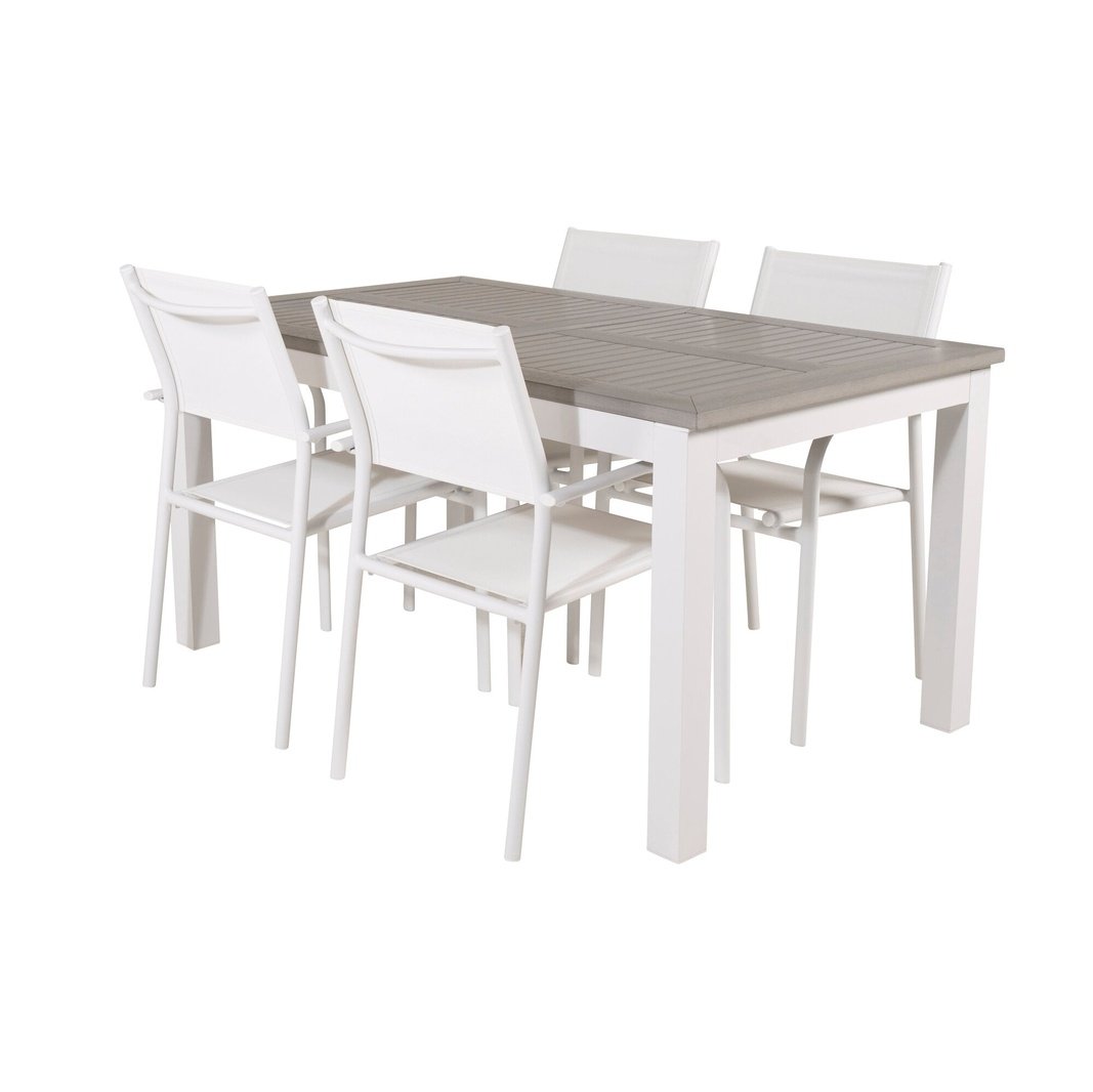 Albany Spisebord 152/210*90 + Santorini Armlenestol Venture Design Spisegruppe