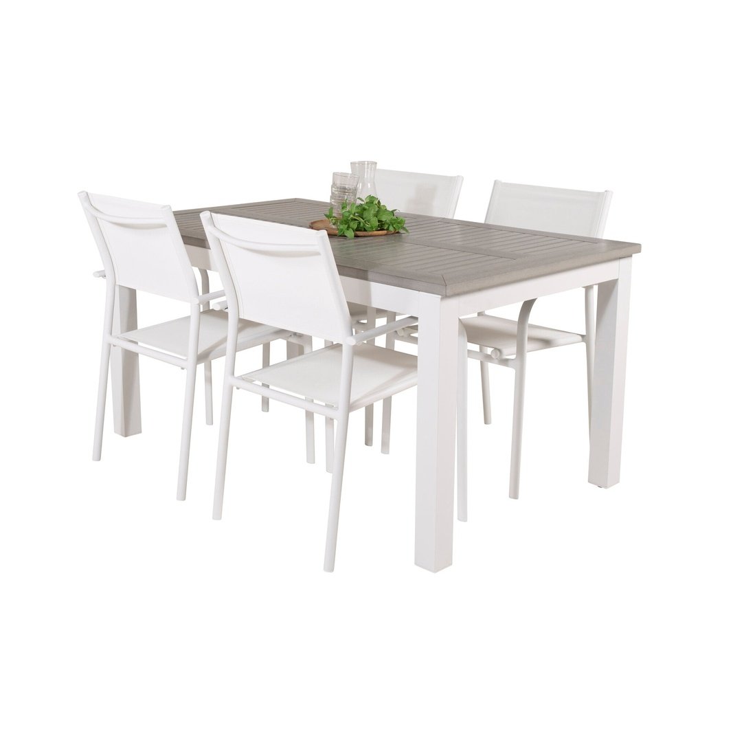 Albany Spisebord 152/210*90 + Santorini Armlenestol Venture Design Spisegruppe