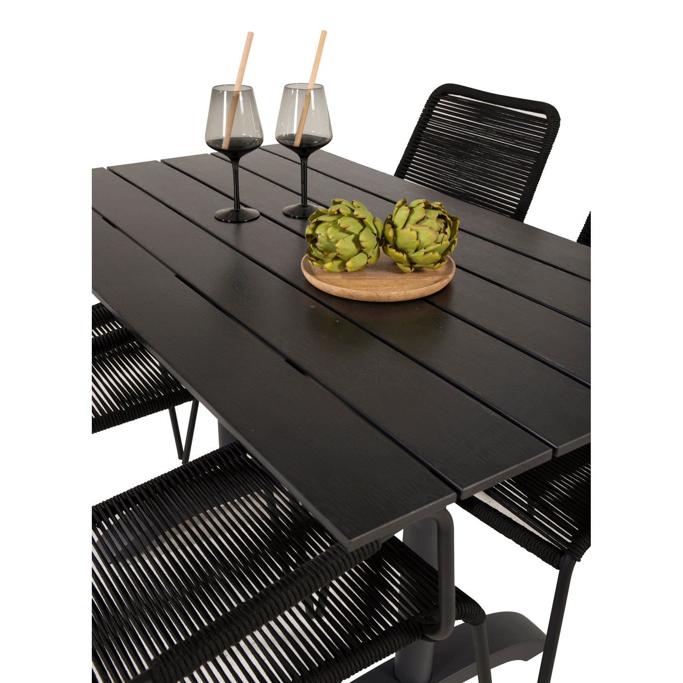 Denver Café Bord 120*70 + Lindos Lenestol Venture Design Spisegruppe