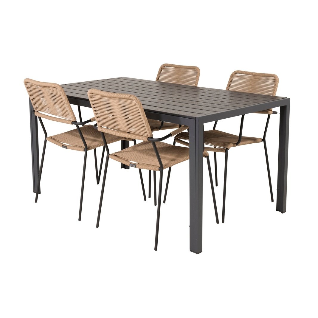 Break spisebord 150*90 + Lindos lenestol Venture Design Spisegruppe