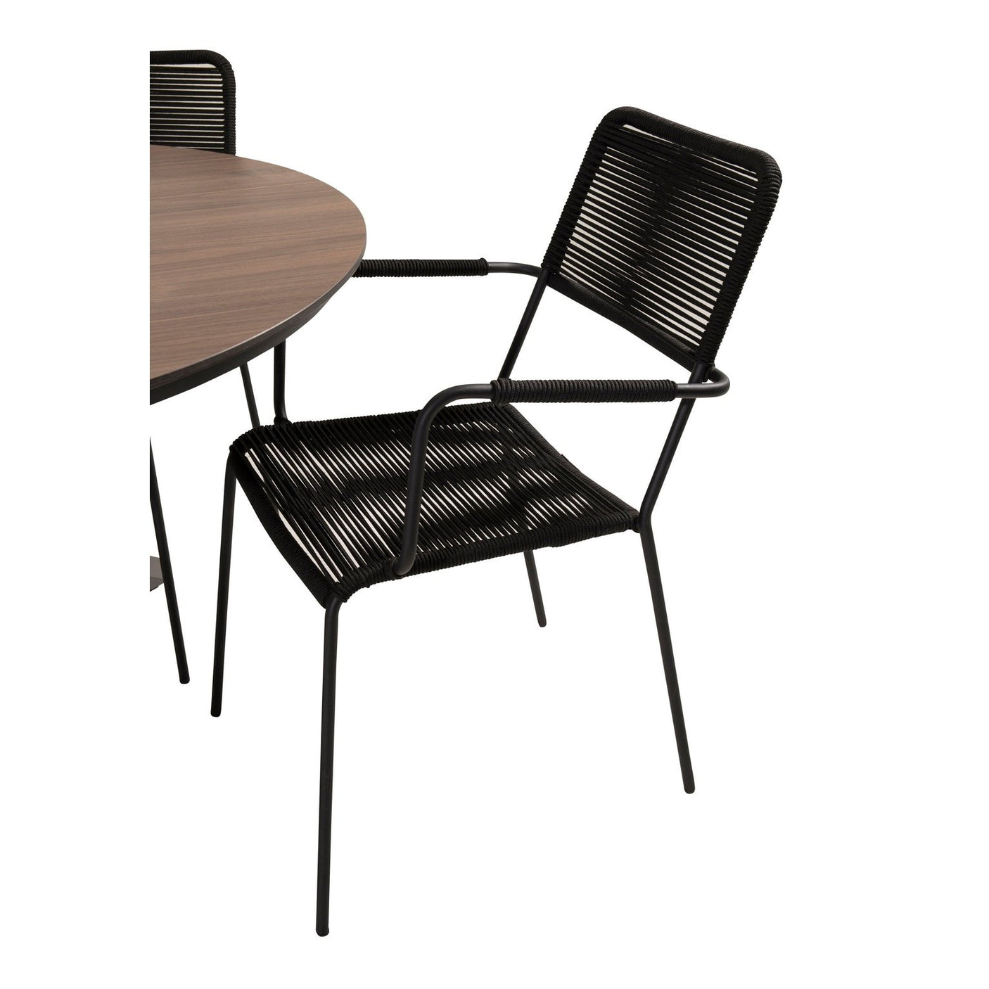 Lama Rundt Spisebord 140 + Lindos Lenestol Venture Design Spisegruppe