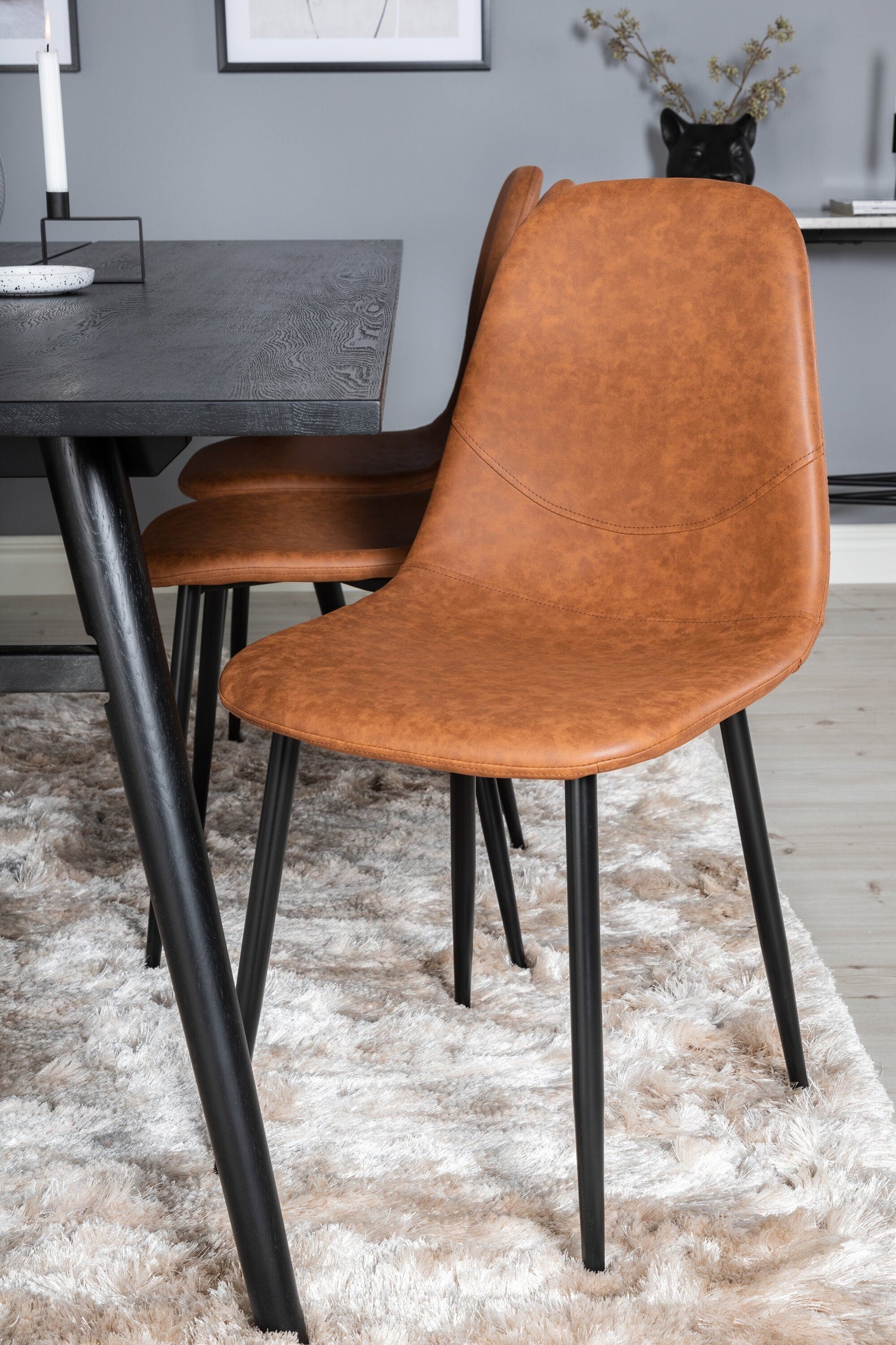 Sleek Extentiontable shed 195*95 + Polar spisestoler Brown / Venture Design Spisegruppe