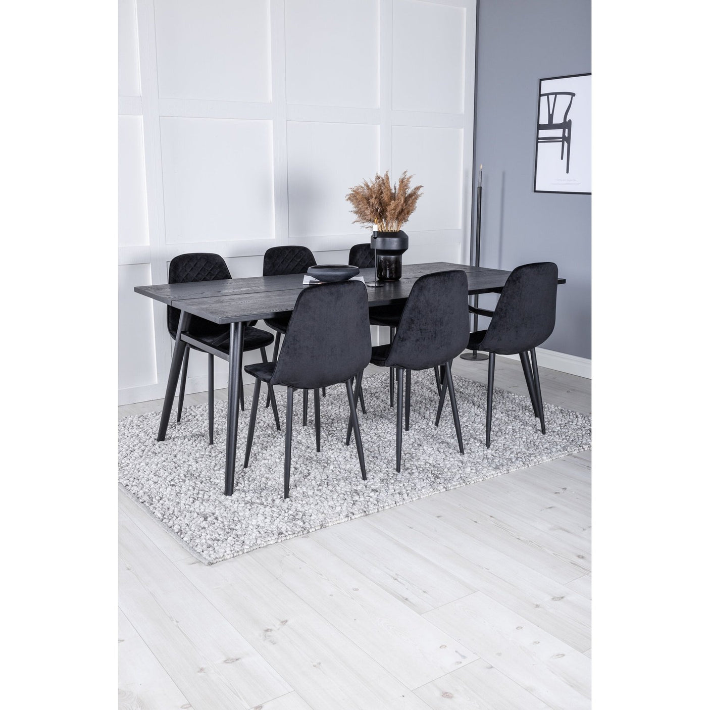 Sleek Extentiontable shed 195*95 + Polar Diamond spisestoler Venture Design Spisegruppe