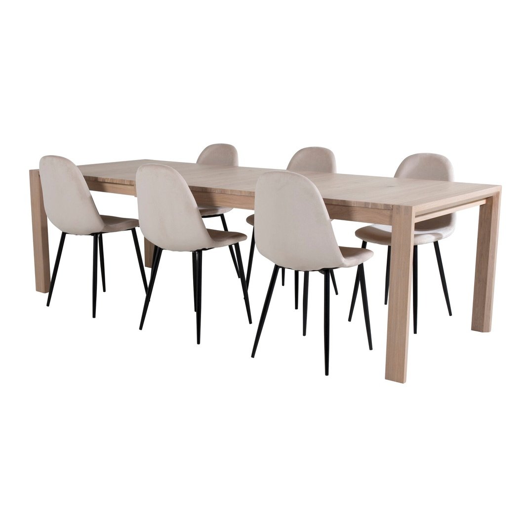 Slider Extention Table 170 +40 +40cm + Polar spisestoler Venture Design Spisegruppe