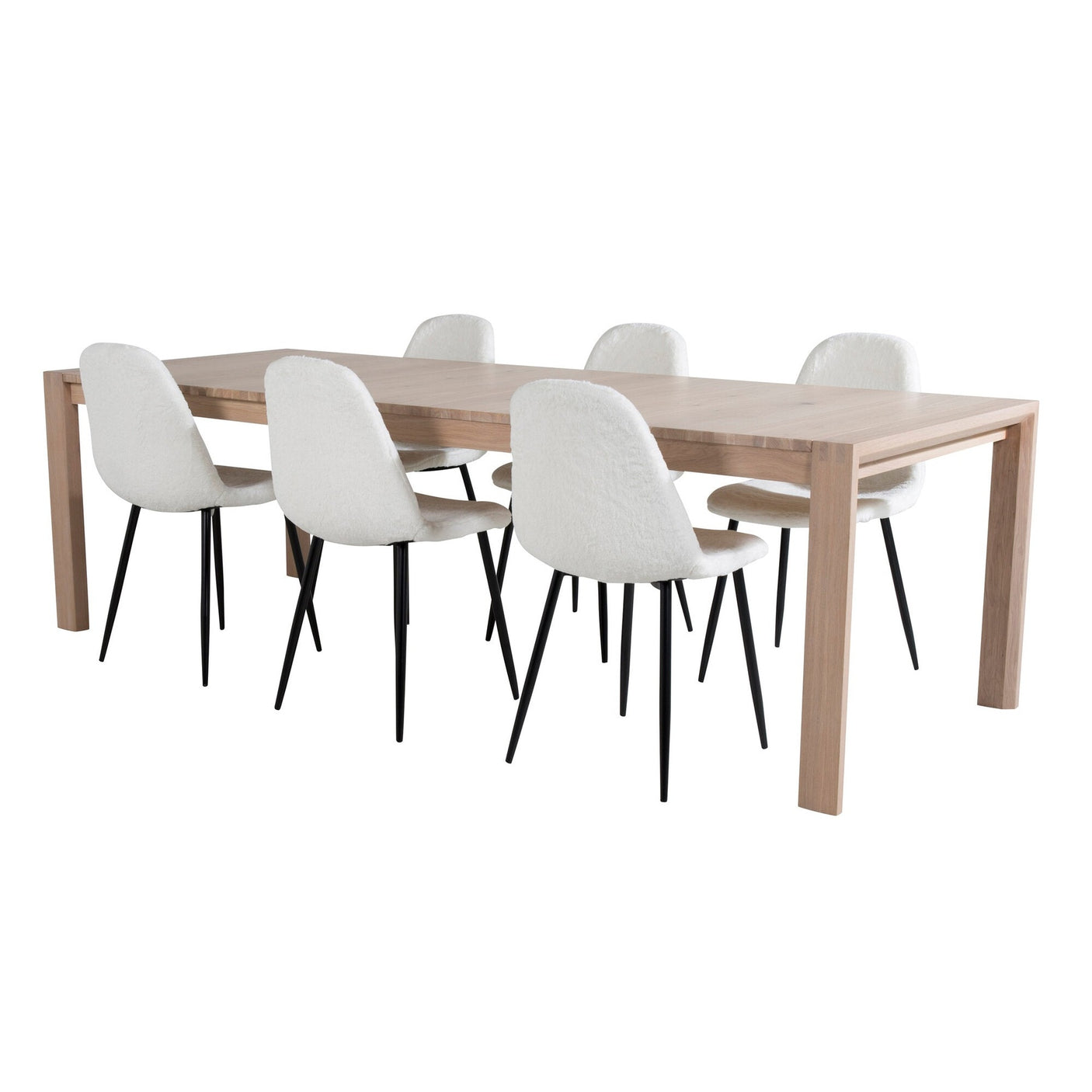 Slider Extention Table 170 +40 +40cm + Polar Fluff spisestoler Venture Design Spisegruppe