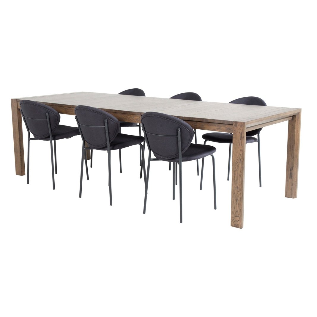 Slider Extention Table 170 +40 +40cm + Vault spisestoler Venture Design Spisegruppe