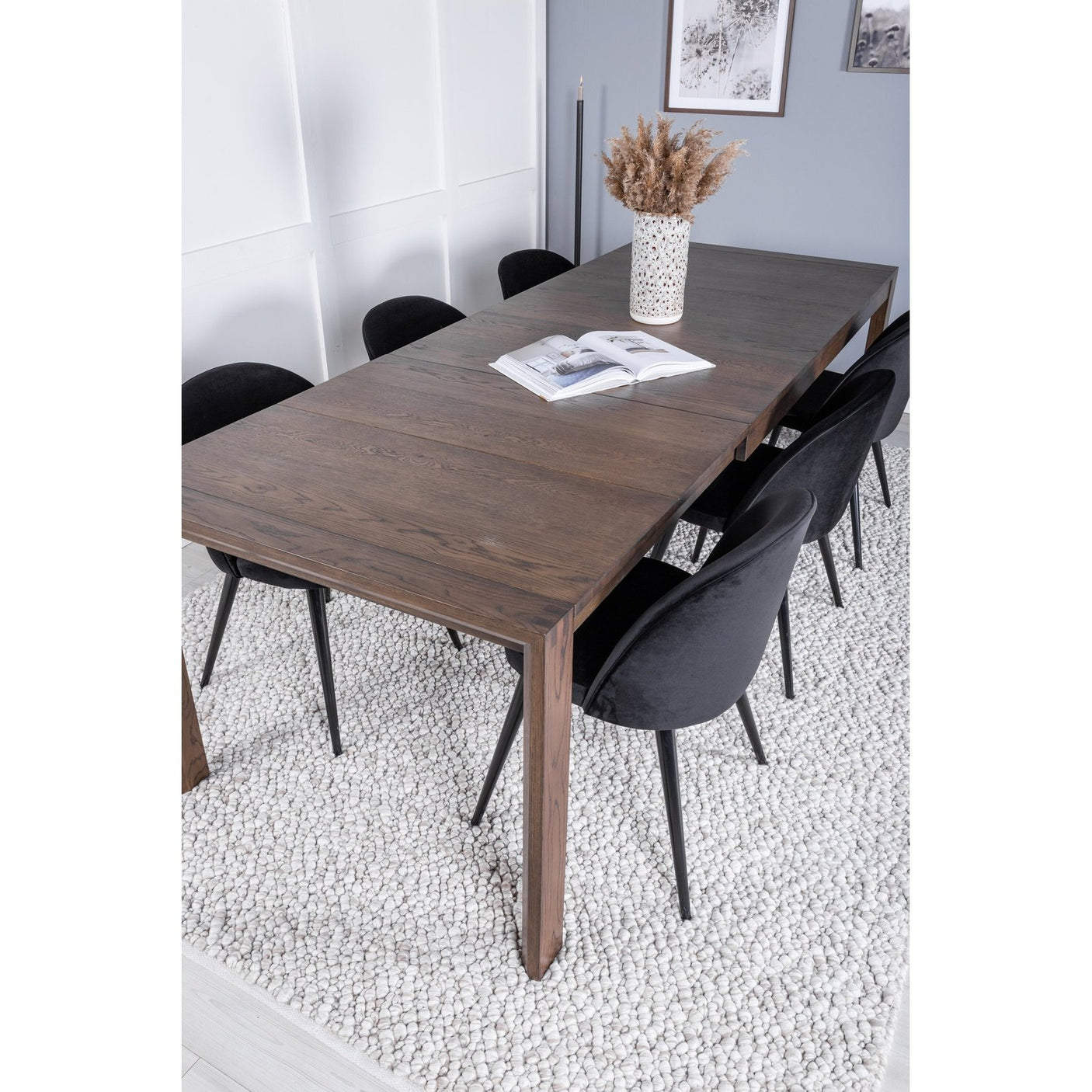 Slider Extention Table 170 +40 +40cm + Velvet spisestoler Venture Design Spisegruppe
