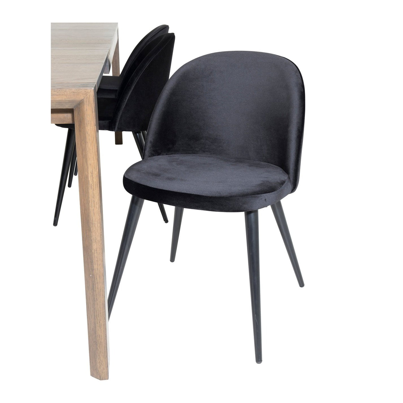 Slider Extention Table 170 +40 +40cm + Velvet spisestoler Venture Design Spisegruppe