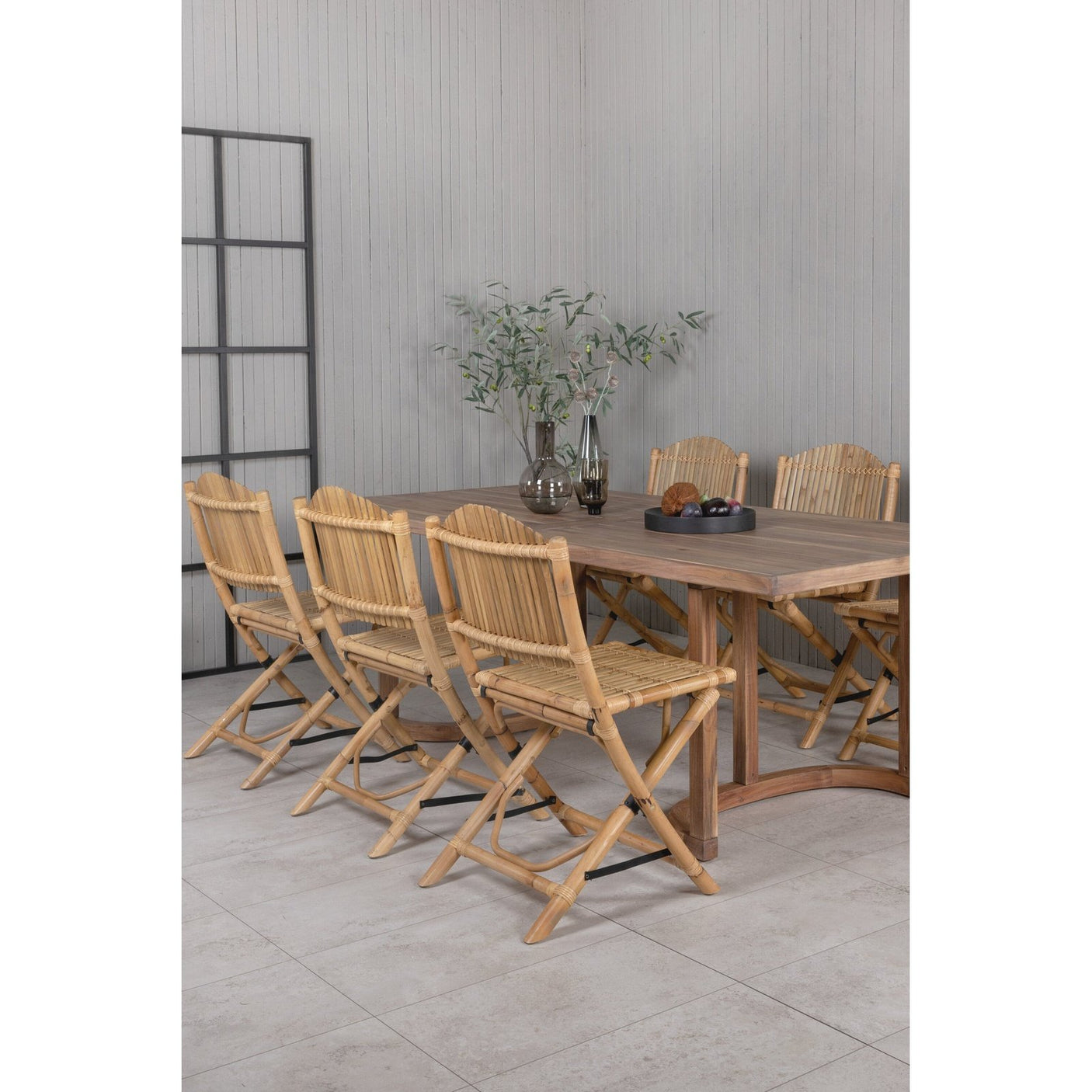 Erica Spisebord 214*100 + Cane Foldbar spisestoler / Venture Design Spisegruppe