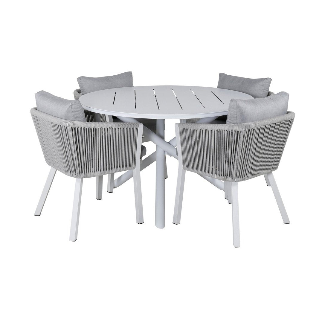Alma spisebord ø120cm + Virya spisestoler Venture Design Spisegruppe
