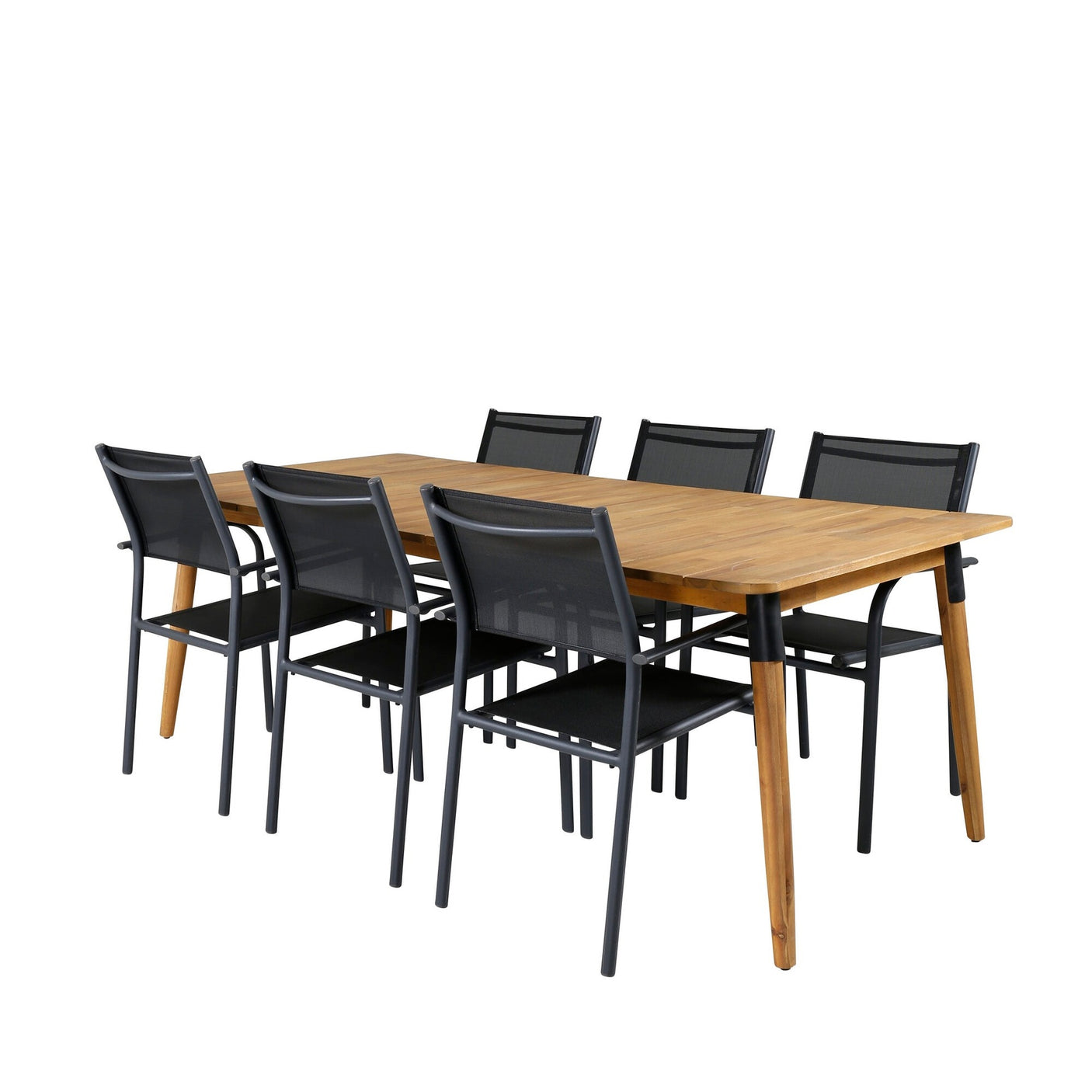 Julian spisebord 210*100cm + Santorini Lenestol Venture Design Spisegruppe
