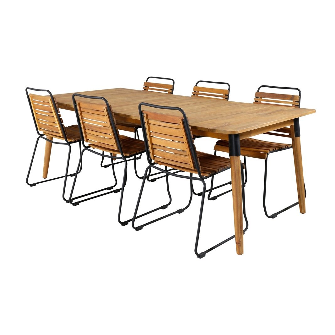 Julian spisebord 210*100cm + Bois spisestoler Venture Design Spisegruppe