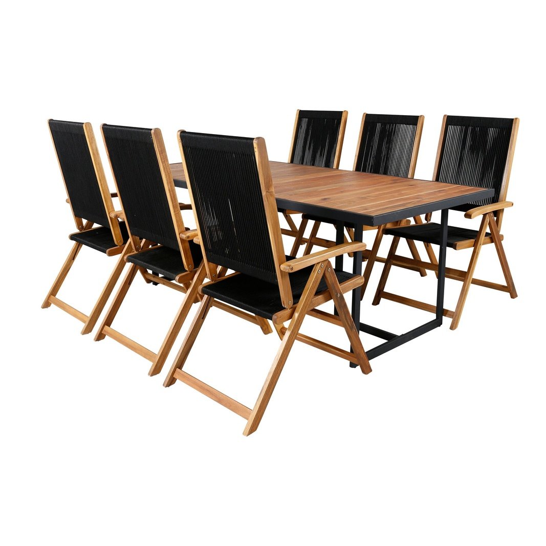 Khung spisebord/ 200*100cm + Liten John stol / Venture Design Spisegruppe