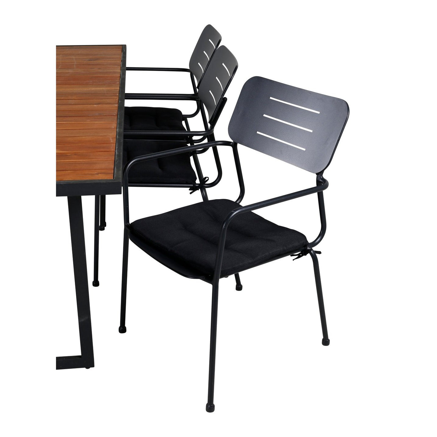 Khung Spisebord/ 200*100cm + Nicke spisestoler m. armlene Venture Design Spisegruppe