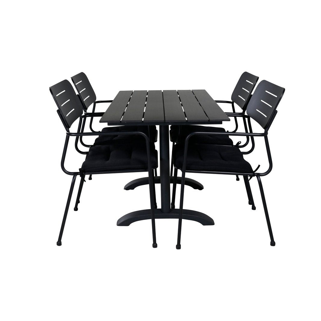 Denver 70*120 + Nikkel spisestoler m. armlene Venture Design Spisegruppe