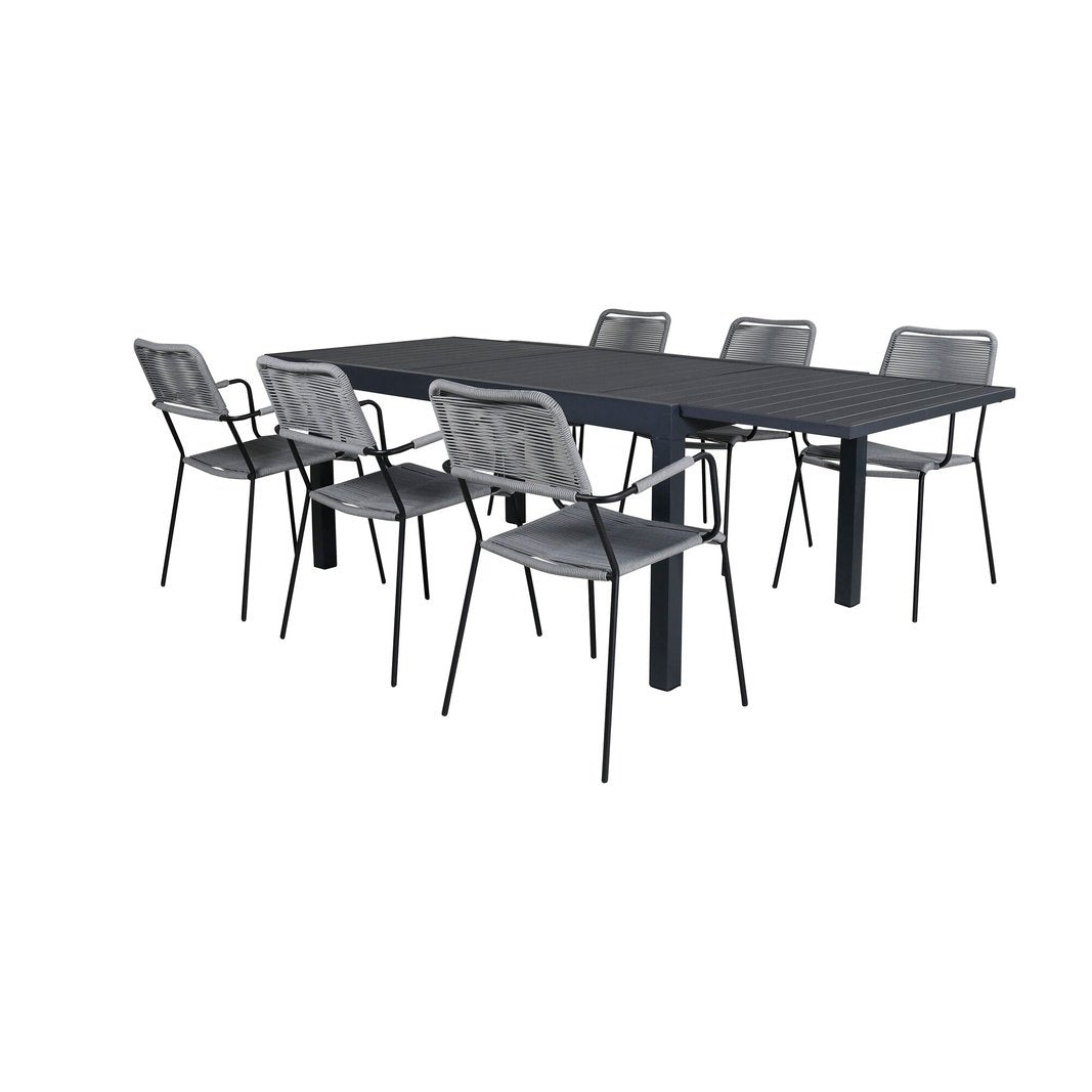 Marbella bord 160/240/+ Lindos Lenestol Venture Design Spisegruppe