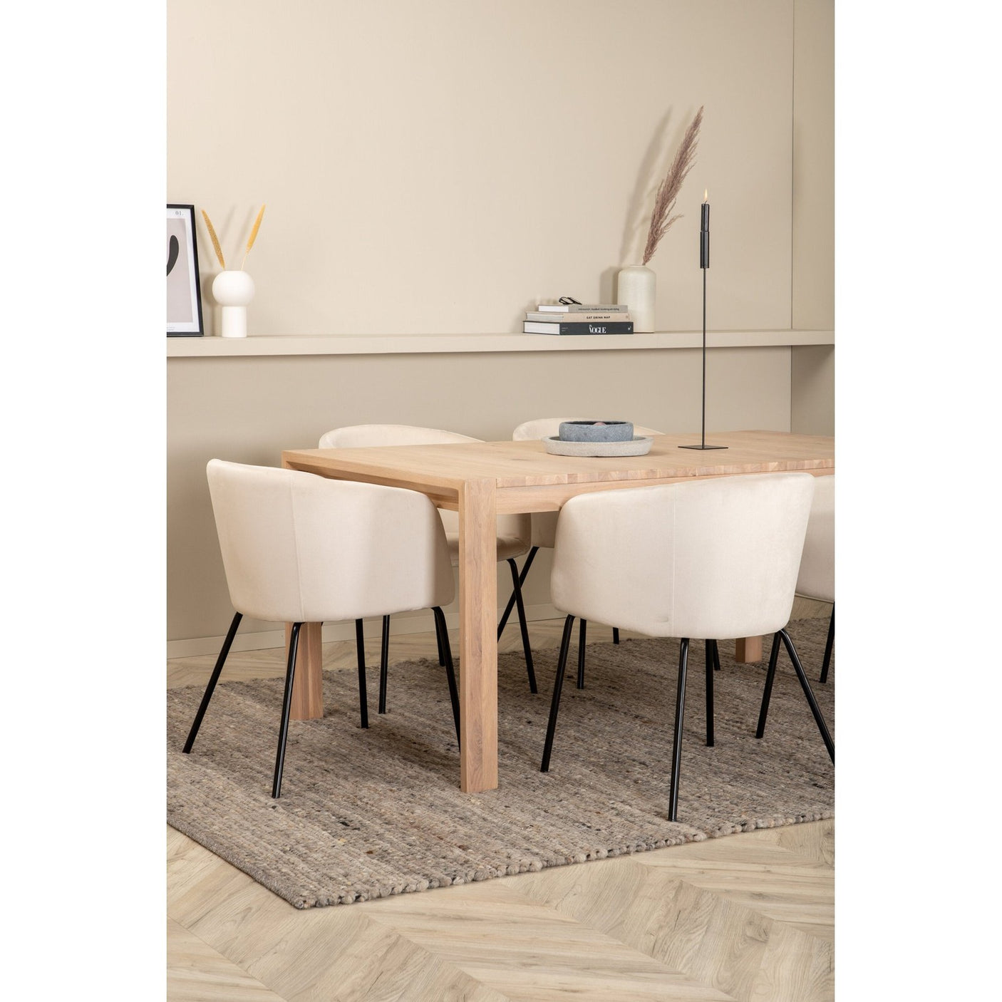 Slider Extention Table 170 +40 +40cm + Berit stol Venture Design Spisegruppe
