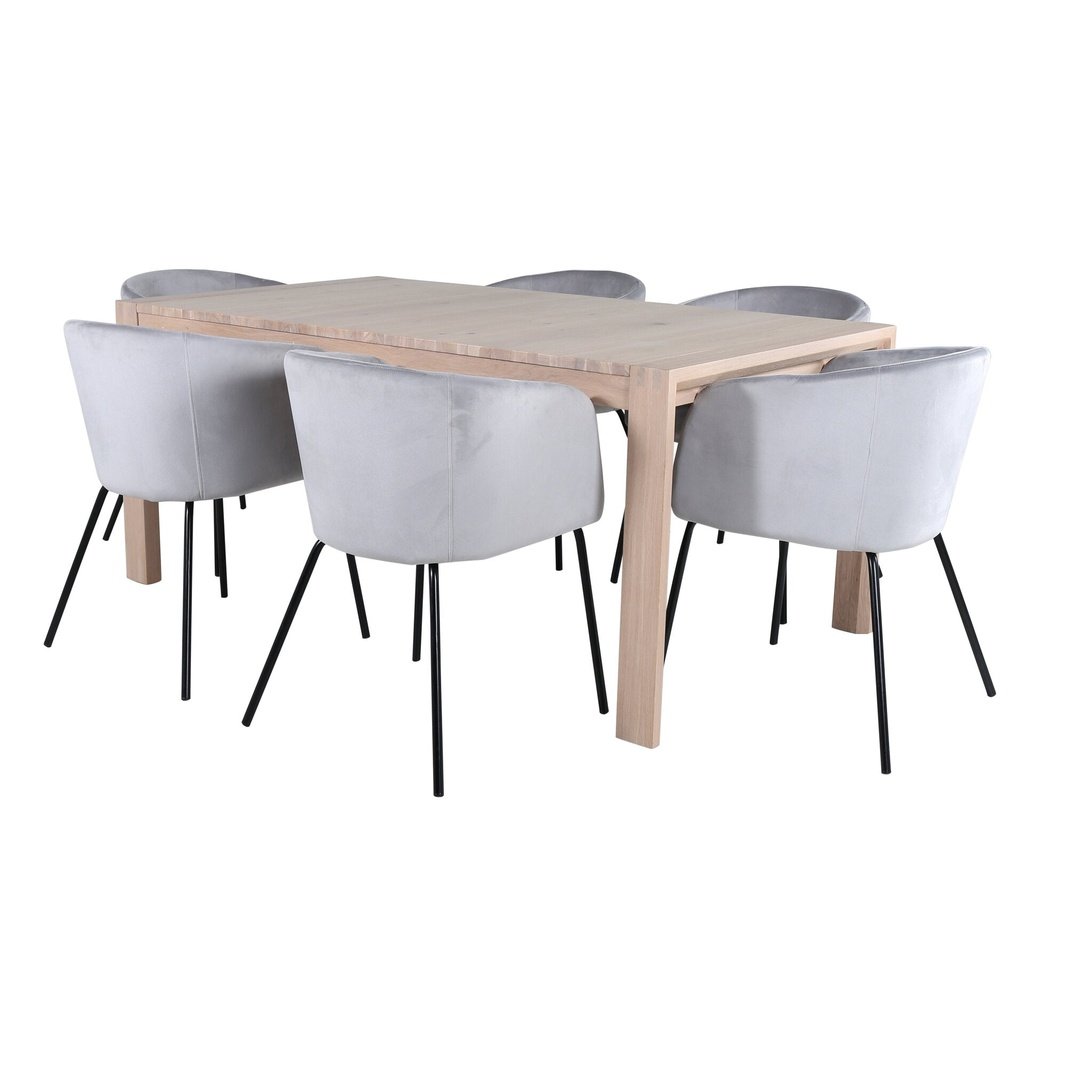 Slider Extention Table 170 +40 +40cm + Berit stol Velvet Venture Design Spisegruppe