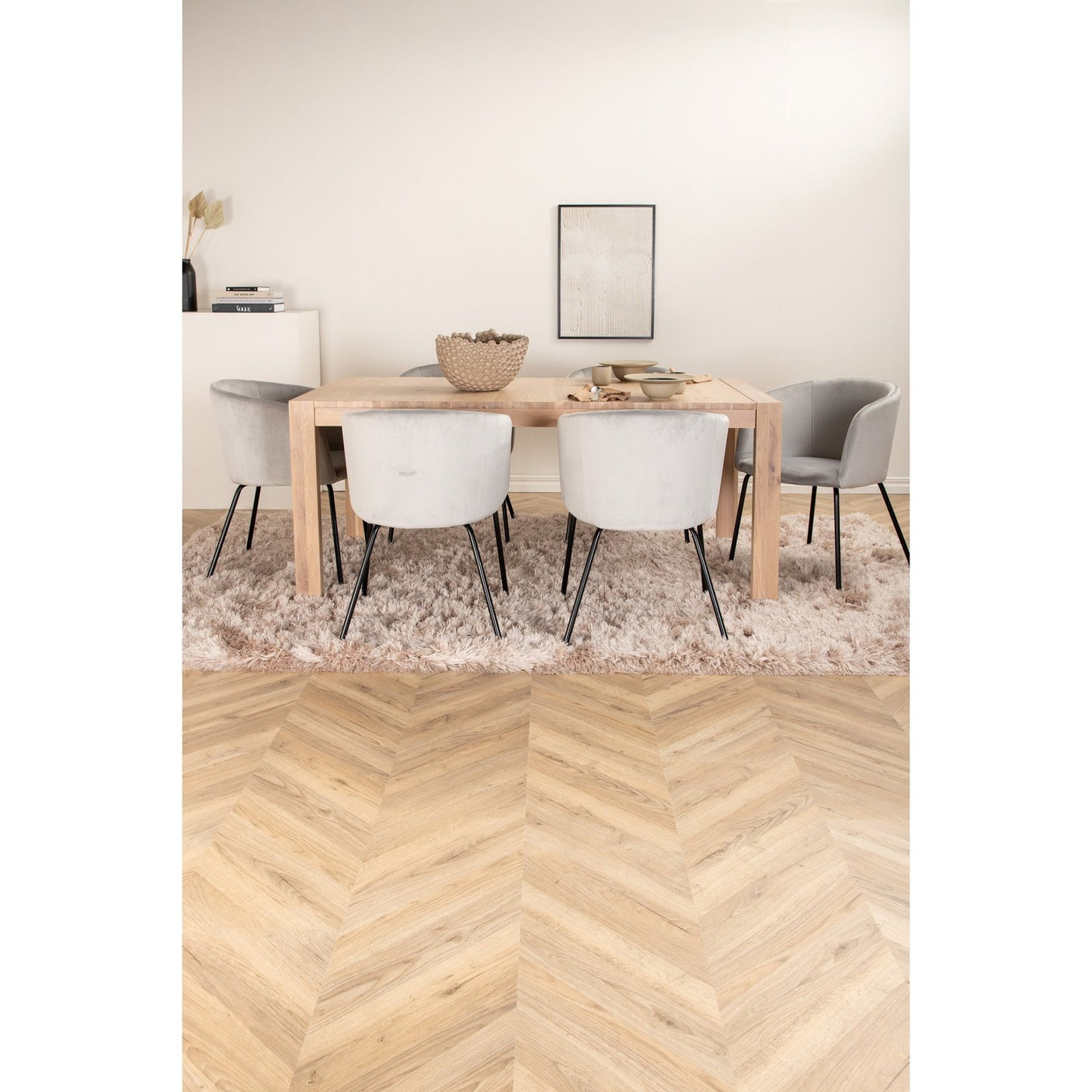 Slider Extention Table 170 +40 +40cm + Berit stol Velvet Venture Design Spisegruppe