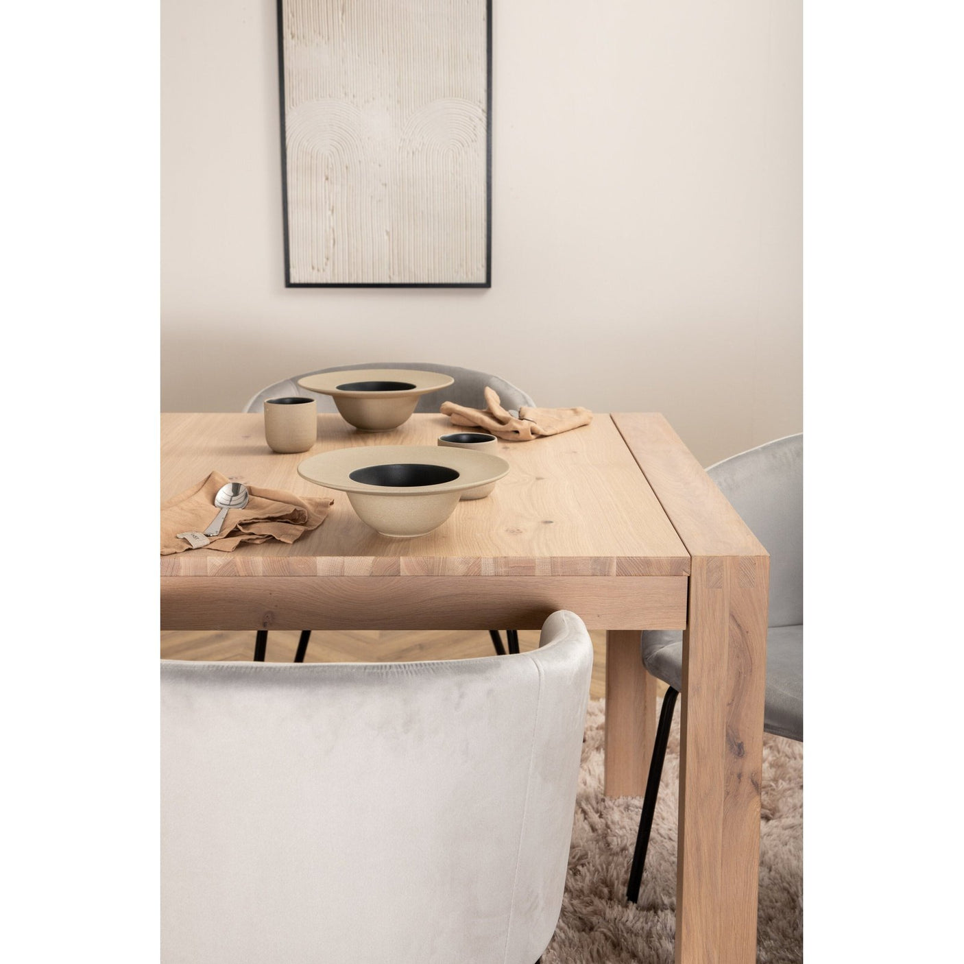 Slider Extention Table 170 +40 +40cm + Berit stol Velvet Venture Design Spisegruppe