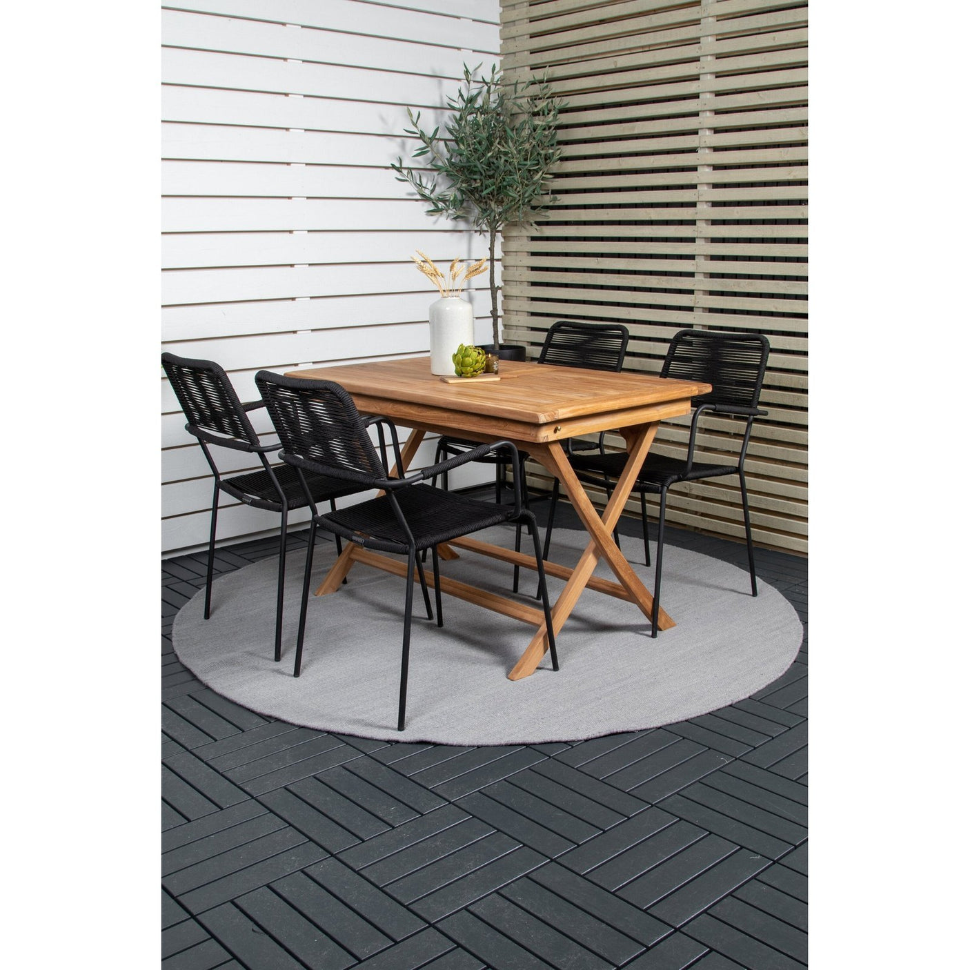 Kenya Spisebord 120*70*H75 + Lindos Lenestol Venture Design Spisegruppe
