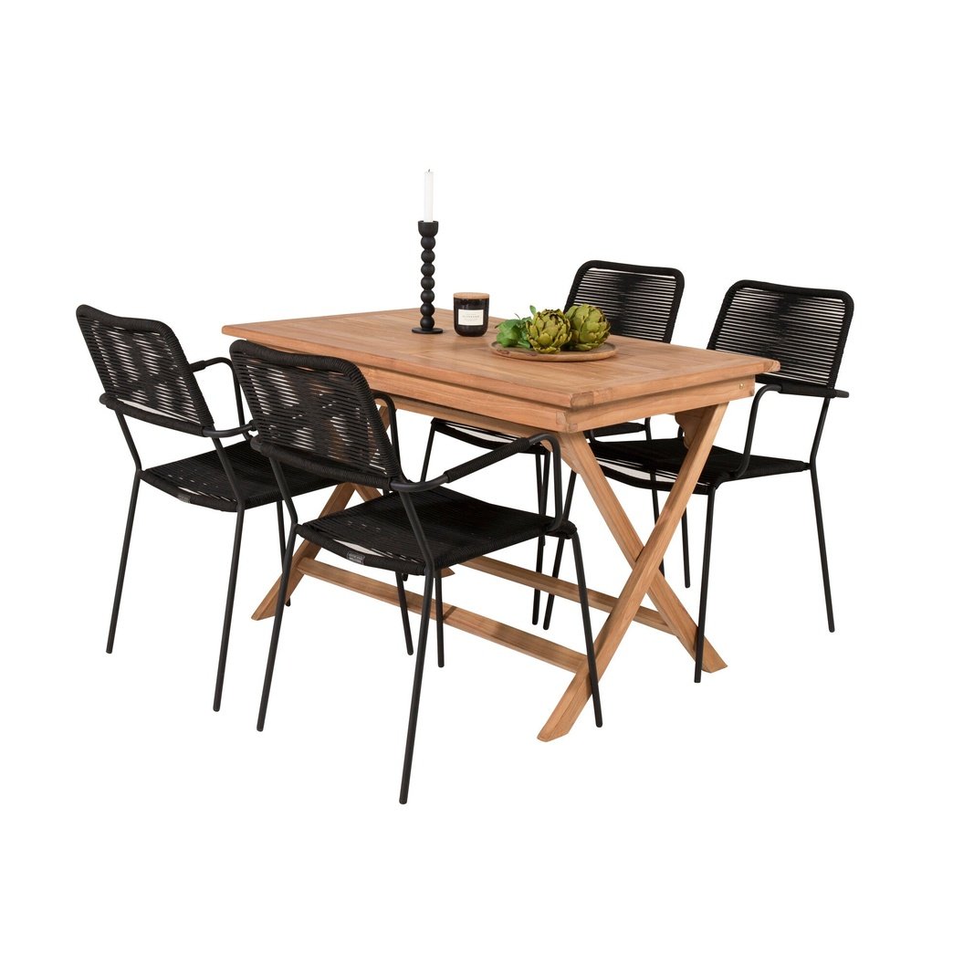 Kenya Spisebord 120*70*H75 + Lindos Lenestol Venture Design Spisegruppe