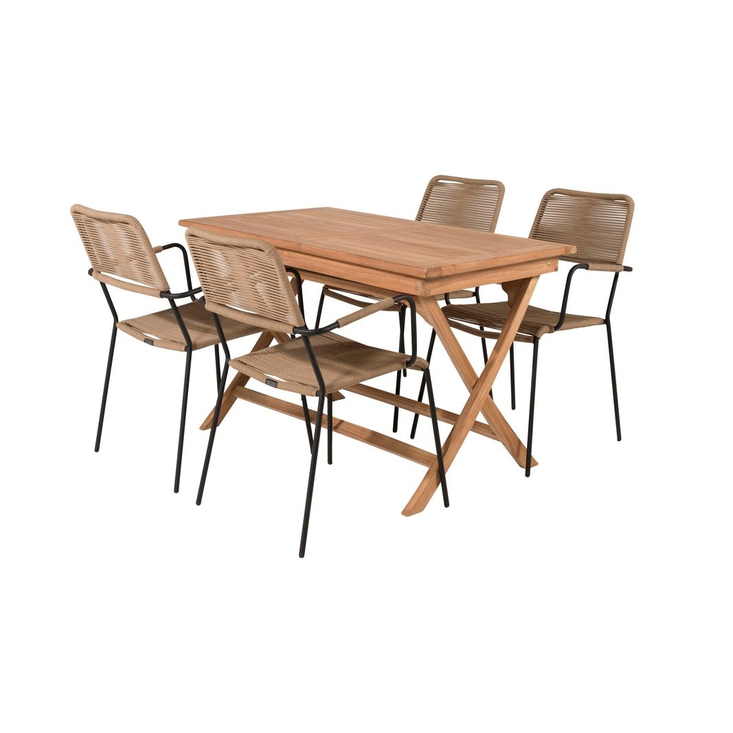 Kenya Spisebord 120*70*H75 + Lindos Lenestol Venture Design Spisegruppe