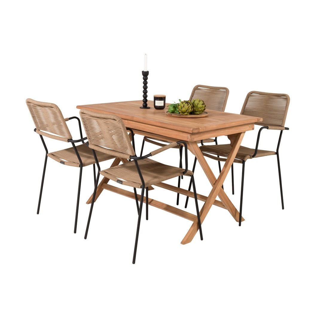Kenya Spisebord 120*70*H75 + Lindos Lenestol Venture Design Spisegruppe