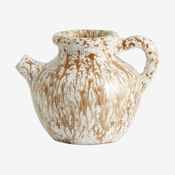 SAMOS-vas, glasert - brun/hvit Nordal VASEBOWL