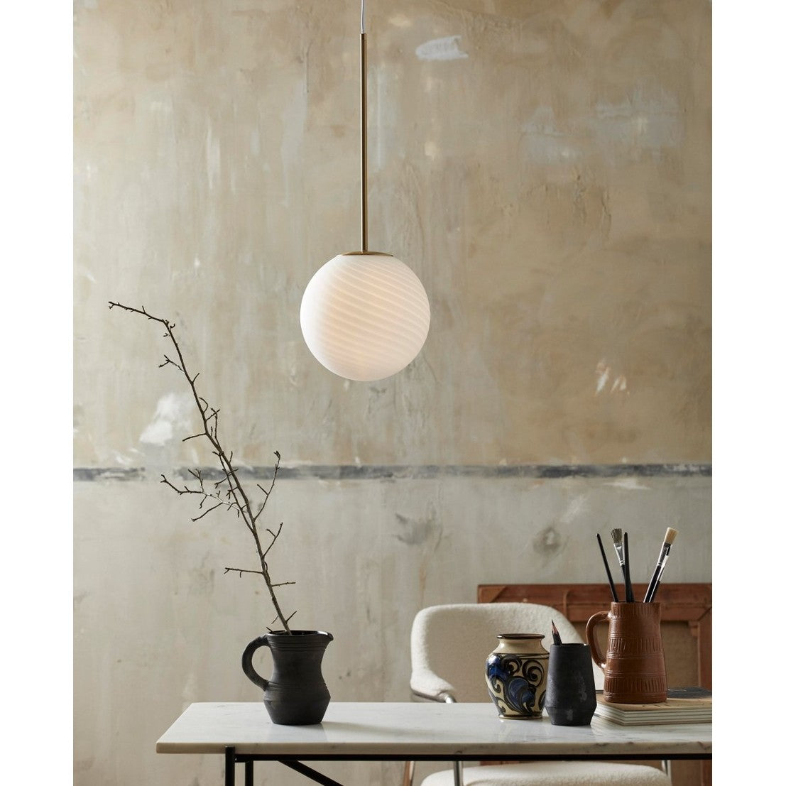 SETH glass pendel ø25 cm - matt hvit Nordal HANG LAMPS