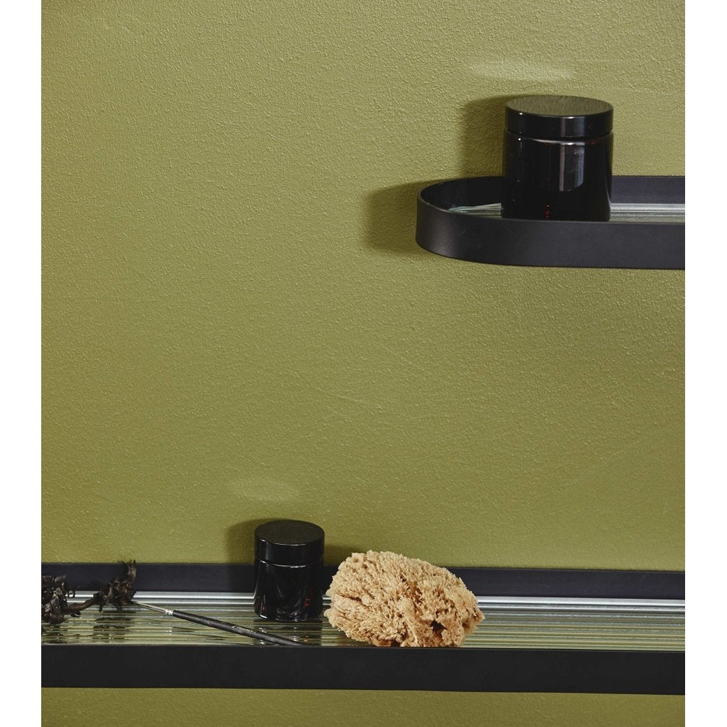 SOTRA hylle i rustfritt stål og glass - L60 cm - sort Nordal BATHROOM A