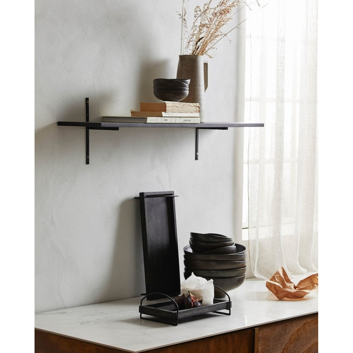 TANO hylle, tre - sort Nordal SHELVES