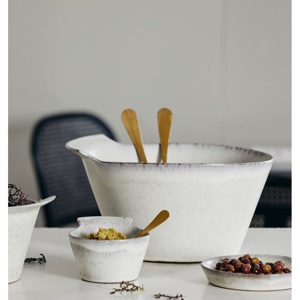 TORC keramisk skål med håndtak - L - ø26 cm - off white Nordal TABLEWARE