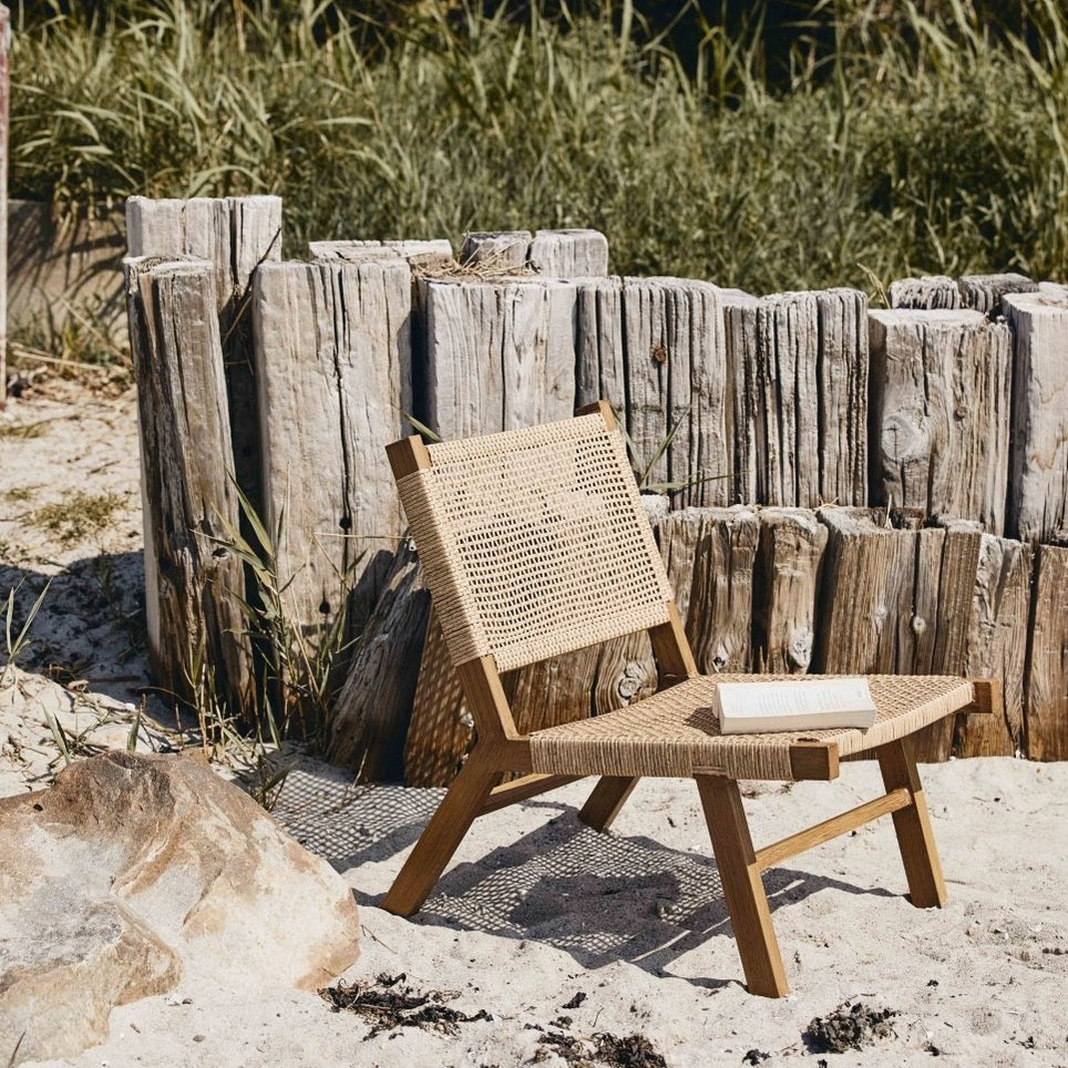VASAI lounge hagestol i flettet polyrattan - natur Nordal GARDEN FUR