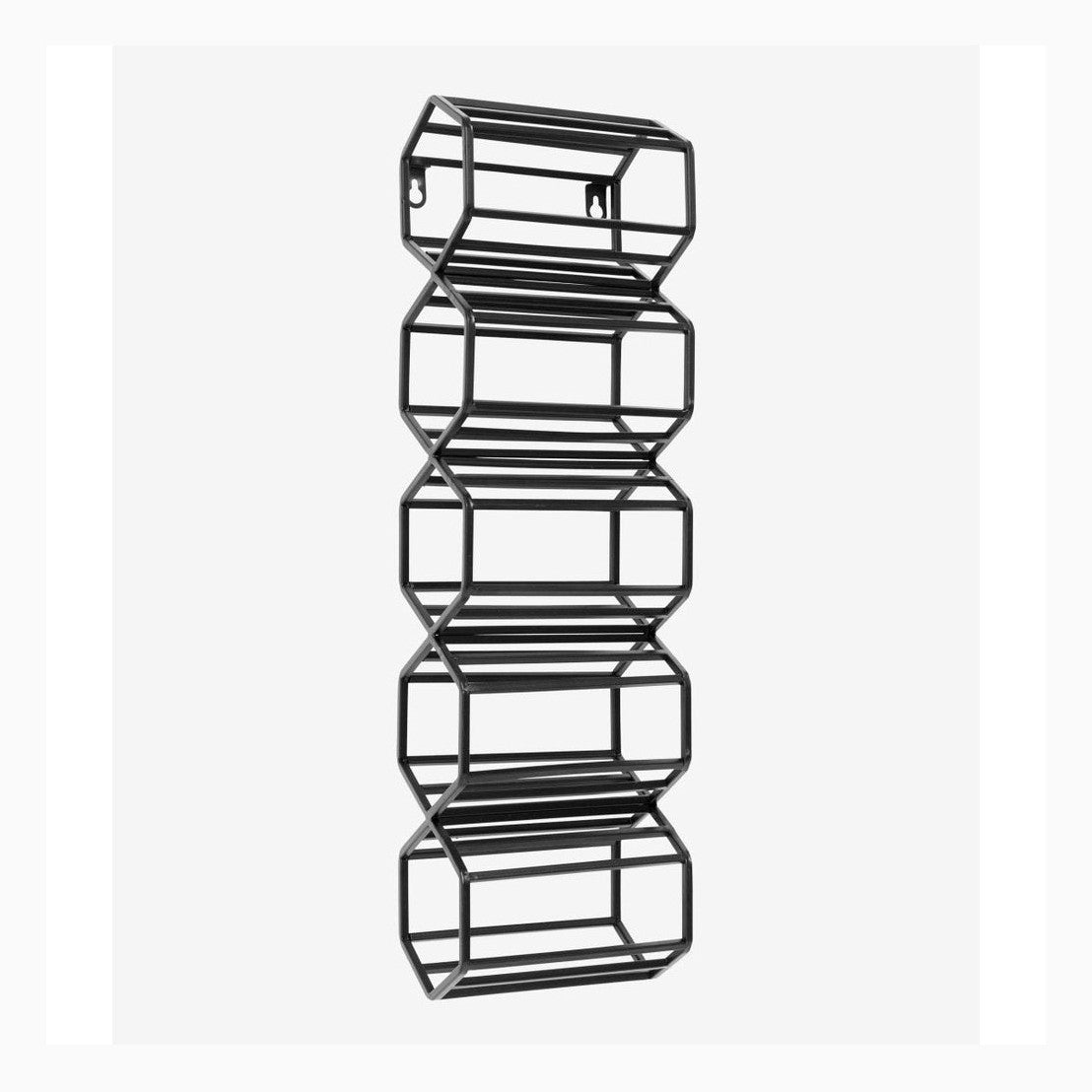 Vinreol til veggen - 5 flasker - 51x16 cm - sort Nordal WINE RACK