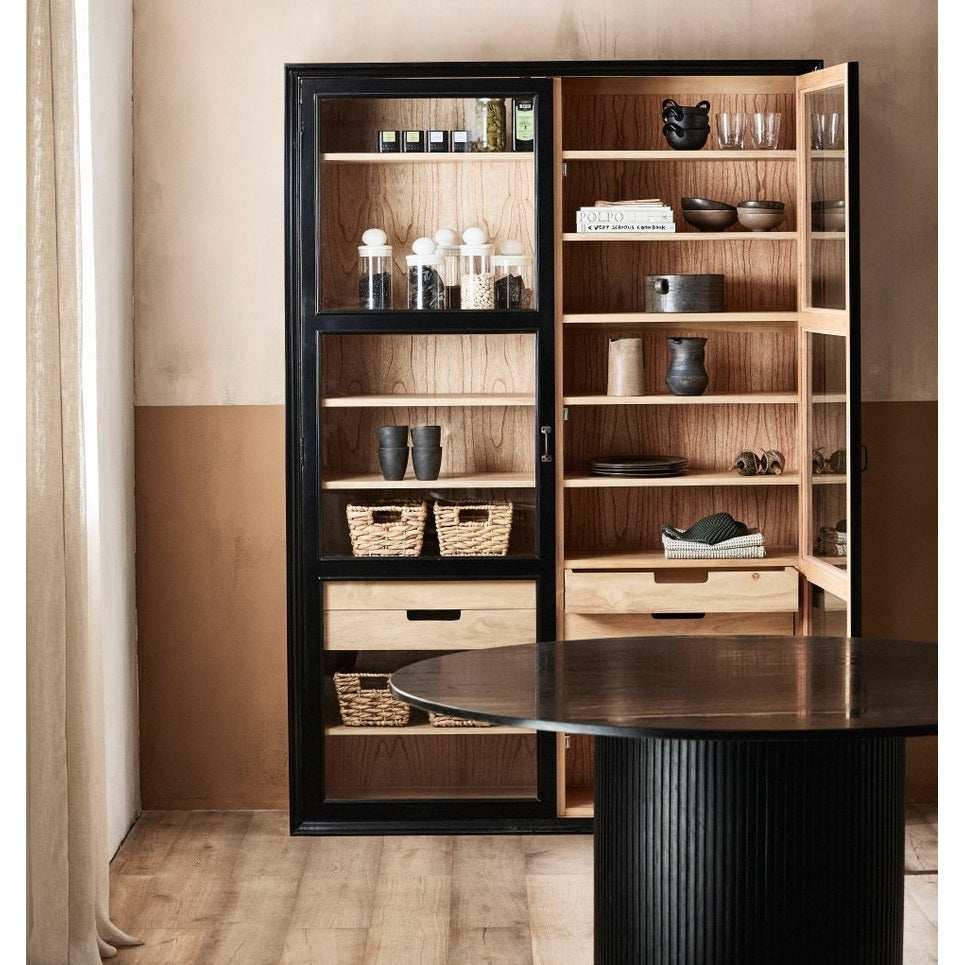 VIVA-vinduer i tre med 2 låser - sort/naturlig Nordal CABINETS