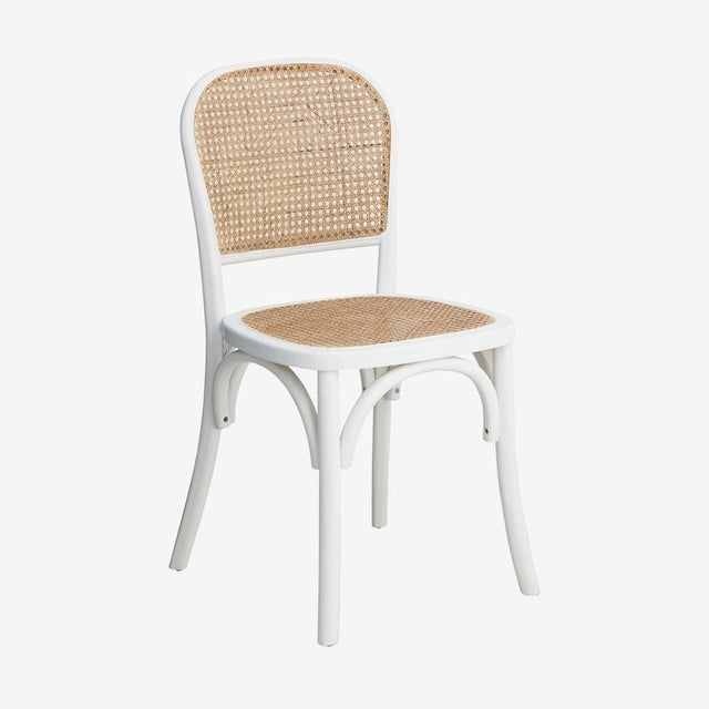 WICKY-bordstol med flet - hvit/natur Nordal CHAIRS+ARM