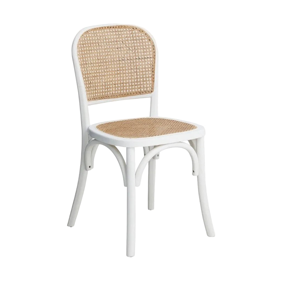 WICKY-bordstol med flet - hvit/natur Nordal CHAIRS+ARM