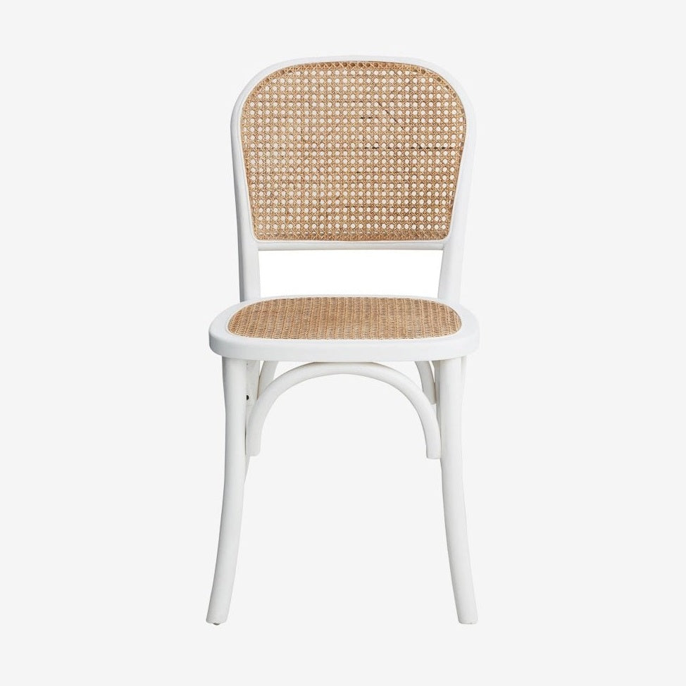 WICKY-bordstol med flet - hvit/natur Nordal CHAIRS+ARM