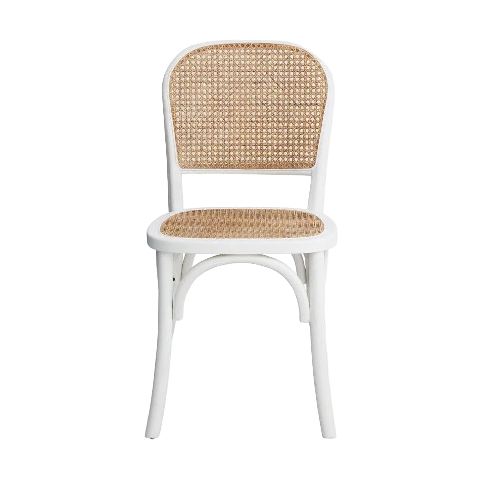 WICKY-bordstol med flet - hvit/natur Nordal CHAIRS+ARM