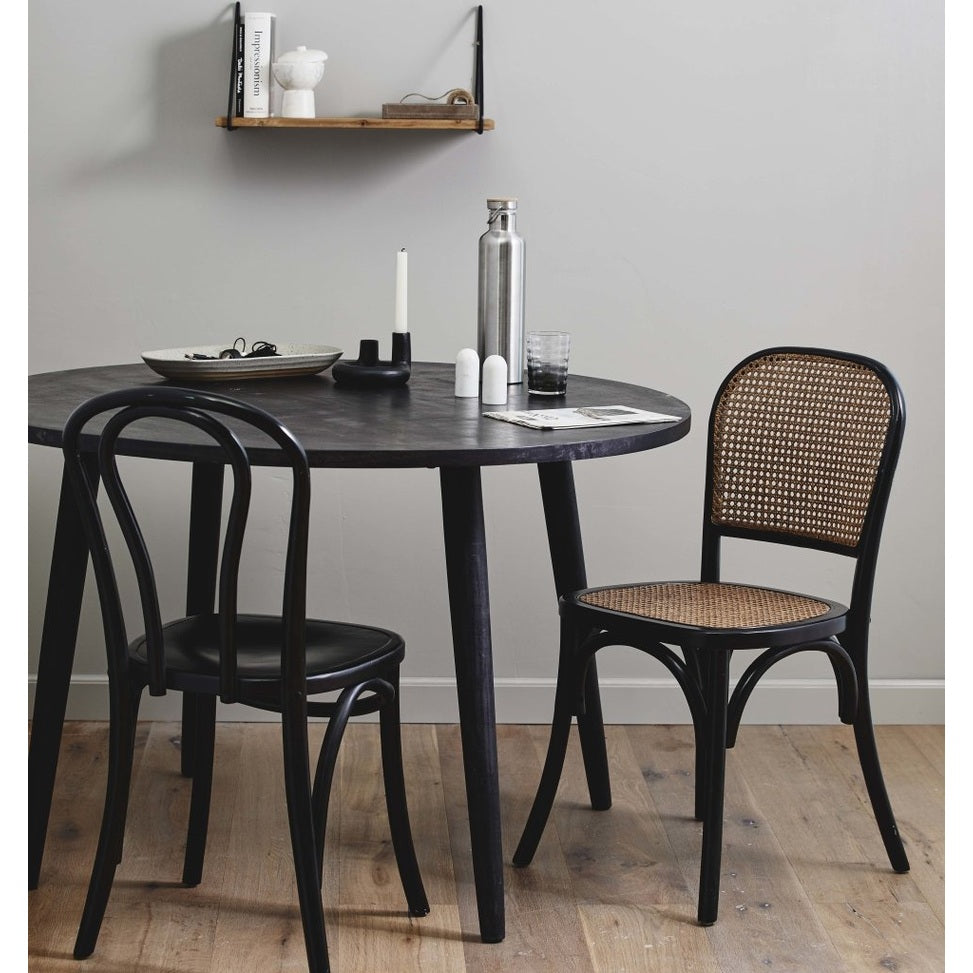 WICKY-bordstol med flet - svart/natur Nordal CHAIRS+ARM